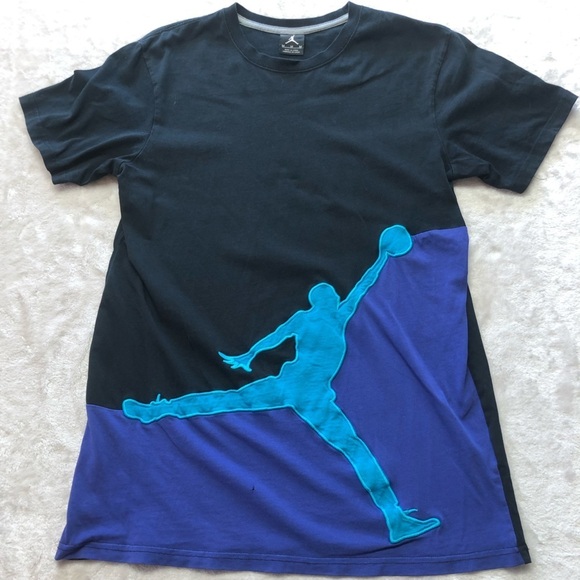 NIKE Air Michael Jordan Black/Blue/Purple T-Shirt Size Med - Picture 3 of 13
